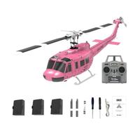 BlocteckToy Hélicoptère RC - C032 UH-1 Échelle 1/48 2,4 G 6 CH Flybarless avec flux optique et maintien d'altitude, vol de 13 minutes, cascade 3D RTF, modèle de collection pour adultes, cadeau