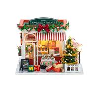 BlocteckToy Kit de maison miniature à faire soi-même, fabriqué à la main, modèle de maison de bonbons de Noël, cadeau d'anniversaire idéal pour adultes et adolescents