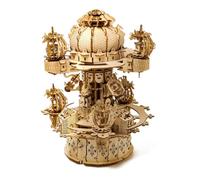 BlocteckToy Puzzle 3D en bois avec horloge mobile, kit de puzzle fait à la main sur le thème de l'astronomie avec mouvement mécanique dynamique, 106 pièces pour adultes et jeunes à construire