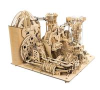 BlocteckToy Puzzle 3D en bois avec piste de balle Sky Island, kit de puzzle fait à la main avec pente de piste réglable, 1102 pièces pour adultes et jeunes à construire