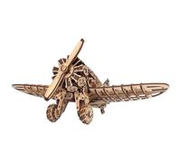 BlocteckToy Puzzle 3D en bois I-16 rouge, modèle d'avion de combattant âne, kit de puzzle fait à la main, 346 pièces pour adultes et jeunes à construire