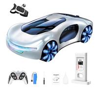 BlocteckToy Voiture RC Drift, voiture télécommandée New Energy avec station de charge et boost de pulvérisation - Cascades à 360°, 4 modes d'éclairage pour course multijoueur (blanc)