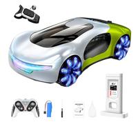 BlocteckToy Voiture RC Drift, voiture télécommandée New Energy avec station de charge et boost de pulvérisation - Cascades à 360°, 4 modes d'éclairage pour course multijoueur (vert dégradé)
