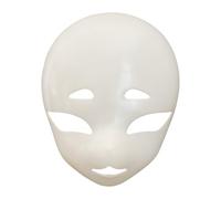 blodfune Blank Fox Mask For DIY Cosplay, White Unpainted Head Base | Durable plastic mask base with pre-cut holes, designed for DIY painting and fursuit arts