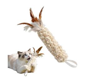 blodfune Laine Tempura Jouet Interactif Plume Jouet pour Chat Intérieur | Matériau en laine naturelle avec des accents de plumes, amusant interactif conçu pour les chats d'intérieur
