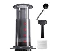 blodfune Machine à café expresso manuelle portable, style verseur et compression, tasse transparente légère pour bureau, camping, voyage, kit d'infusion complet, gris
