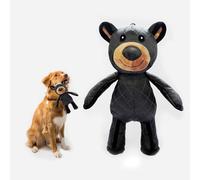 blodfune Ours indestructible pour chien - Jouet en peluche incassable - Jouet à mâcher pour chiens agressifs - Ours en peluche interactif pour grandes races (noir et marron)
