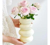 BLOFLO Vase à Fleurs hydroponique en Verre coloré - 17,8 cm - Vase géométrique Jaune Laiteux en Verre pour décoration d'intérieur Moderne et Bureau