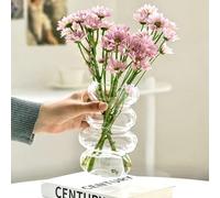 BLOFLO Vase hydroponique en Verre pour Fleurs, Forme géométrique, 4 Niveaux, Moderne, décoration à Bulles pour Maison, Bureau et Table de Mariage, 18 cm, Transparent