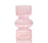 BLOFLO Vase hydroponique en Verre Rose Transparent, décoratif à Trois Couches pour intérieur, géométrique Moderne