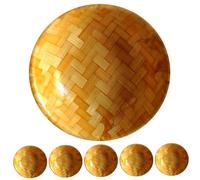 Blogiiup 6pcs / Bol à salade en bois 6 pouces 6 pouces ronds rondables Natrual Bamboo Woven Bowl Rustic Kitchen Tools pour les fruits, les légumes, les bols en bambou
