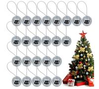 Blogiiup Boules Disco, 24pcs Mini Boules Disco suspendues Miroir Balle Cool et Amusant Arbre Arbre Ornements d' de Noël pour la fête, 1, 2 Pouce, Noël