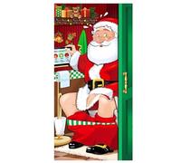Blogiiup Décorations de Porte de Noël, Couverture Porte Noël 35x73 Réutilisable Santa Cover Fabric Elastic Dorations suspendues pour Banner Farmhouse Party, Style1, Front
