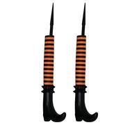 Blogiiup Pignes de sorcière, sorcières Jamches Halloween Decor 2pcs 3D Upside Down Wicked Witch with Stakes, Halloween Decorations for Lawn, Yard and Patio Decor, décorations