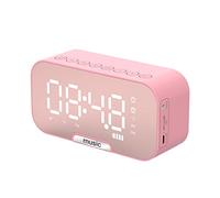 Blogiiup Récit d'alarme du Miroir numérique, réveil d'alarme de Chevet à Moteur USB Multifonction, Horloge LED de luminosité réglable, réveil du Miroir sans Fil pour l'alimentation de la Chambre