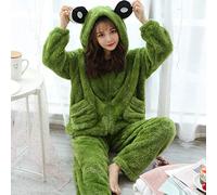BLOHDI Pyjama Femme Hiver，Polaire Pyjama Hiver Chaud À Capuche Lounge Porter Filles Adulte Animal Grenouille Pyjamas Ensemble Épais Flanelle Pijamas Vêtements De Nuit Maison, GR