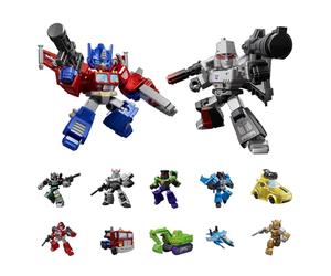 BLOKEES - Transformers - Defender Version 01: Galaxy Shining - Coffret 12 Mini Figurines Transformers Articulées 5,5 cm - à Assembler - Model Kit - Licence Officielle - Jouet Enfant 8 Ans+