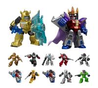 BLOKEES - Transformers - Defender Version 02: The Overthrow - Coffret 12 Mini Figurines Transformers Articulées 5,5 cm - à Assembler - Model Kit - Licence Officielle - Jouet Enfant 8 Ans+