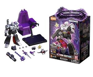 BLOKEES Transformers G1 Megatron Action Edition 02, kit de modèle pour Enfants à partir de 12 Ans, Robot de 18 cm avec 45 articulations Mobiles, Fonction lumière, kit d'accessoires avec trône, modèle