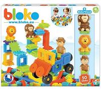 BLOKO Coffret de 50 3 figurines 3D Ferme, 503622, Vert, Bleu, Jaune, Orange, Violet, Rose
