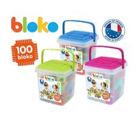 Bloko - Baril de rangement 100 pièces asst Rose, bleu, vert