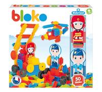 BLOKO - Coffret 50 avec 2 Figurines de Pompier et Policier - Dès 12 Mois - Fabriqué en Europe - Jouet de Construction Enfant 1er âge - 6 Versions - 503540