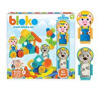 Bloko Coffret 50 Bioko Avec 2 Figurines Sur Le Th Me Des 3 Petits Cochons Et Du Loup D S 12 Mois Fabriqué En Europe Jouet De Construction 1er Âge 503709