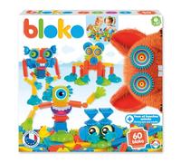 BLOKO - Coffret de 60 BLOKO Monsters avec yeux et bouches animés - Dès 12 mois - Fabriqué en Europe - Jouet de construction 1er âge - 503559