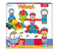 BLOKO - Coffret T'CHOUPI et LALOU | 50 Blocs de Construction + 2 Figurines | Jouet de Construction Enfant | Officielle | Apprentissage bébé | Conçu en Normandie Fabriqué en Europe | Cadeau 1 An +
