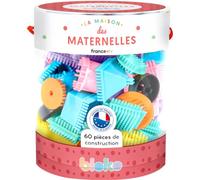 BLOKO Les maternelles - Tube de 60 Mon Premier Jeu de Blocs de Construction - Dès 12 Mois - Facile à Manipuler - Jouet Enfant 1 an et Plus - Fabriqué en Europe