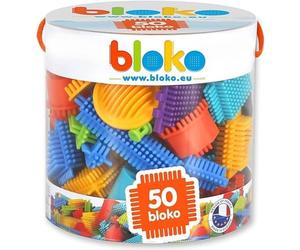 BLOKO Tube de 50 Mon Premier Jeu de Blocs de Construction - Dès 12 Mois - Facile à Manipuler - Jouet Enfant 1 an et Plus - Fabriqué en Europe - 503502