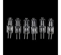 BLOMDE Ampoule halogène G4 12 V 20 W 35 W, mini ampoule capsule à 2 broches, intensité variable, lumière blanche chaude, facile à installer, pour armoires et lampes de bureau, 6 pièces/12 V 20 W