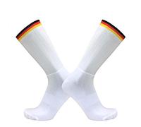 BLOMDE Chaussette Compression Homme Chaussettes De Course De Cyclisme En Silicone Antidérapantes Été Aero White Line-Bande Jaune Noire_S 35-39