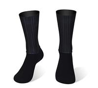 BLOMDE Chaussettes Classiques Homme Chaussettes De Course De Cyclisme En Silicone Antidérapantes Été Aero White Line-Noir_S 35-39