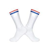 BLOMDE Chaussettes Sans Couture Chaussettes De Course De Cyclisme En Silicone Antidérapantes Été Aero White Line-Bande_S 35-39