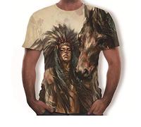 BLOMDE T-Shirt Indiens Imprimant des T-Shirts Européens Et Américains-Une_XL