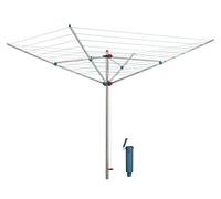 Blome Alustar 50 Séchoir à linge rotatif avec douille de sol à sceller dans le béton avec corde à linge de 50 m, fabriqué en Allemagne