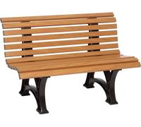 Blome Banc de jardin Amrum 2 places, plastique facile d'entretien, avec 13 profilés multichambres, 2 pieds & dossier, aspect bois