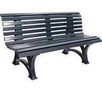 Blome Banc de jardin Helgoland 3 places, plastique facile d'entretien, avec 13 profilés multichambres, 2 pieds & dossier, gris graphite
