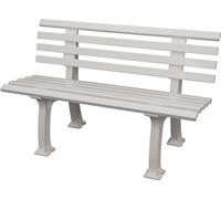 Banc d'extérieur en plastique - à 9 lames - Coloris blanc - longueur 1200 mm - banc pour parc - banc pour jardin - style anglais - PVC résistant