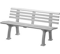 Blome Banc de jardin Sylt 3 places, plastique facile d'entretien, avec 9 profilés multichambres, 2 pieds & dossier, blanc
