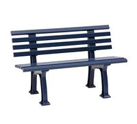 Blome | Banc d'extérieur en Plastique | à 9 Lames | Largeur 1200 mm | Bleu Acier