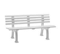 Banc d'extérieur en Plastique - à 9 Lames - Coloris Blanc - Longueur 1500 mm - Banc pour Parc - Banc pour Jardin - Style Anglais - PVC résistant