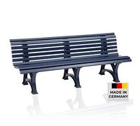 Blome Banc d'extérieur en Plastique Bleu Acier à 13 Lames - Largeur 2000 mm