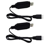 Blomiky Lot de 2 câbles de Charge USB H102 7,4 V 1,3 A avec connecteur XH-3P pour Batterie Lipo 7,4 V 2S et H120 H100 H101 H103 H110 H112 H108 RC Bateau et camions Quadcopter H106 USB 2