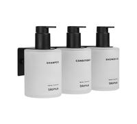 blomus Bouteilles en verre Kirei avec support mural lot de 3 Blanc. à monter avec vis