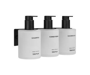 blomus Bouteilles en verre Kirei avec support mural lot de 3 Blanc. à monter avec vis