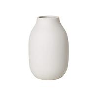 blomus -COLORA- Vase S aus Steingut, Moonbeam, hergestellt in hochwertiger Handarbeit, Elegante und dekorative Tischvase, flächenschonende Unterseite (H/B/T: 15 x 10,5 x 10,5 cm, Moonbeam, 65906)