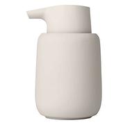 blomus Distributeur de Savon, Céramique, Plastique, Silicone, Beige Clair, H 14 cm, T 9,5 cm, Ø 8,5, V 0,25 l 69054
