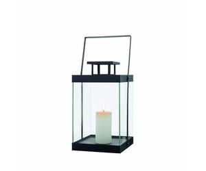 blomus - Inca 63687 Lanterne M en métal revêtu par pulvérisation - Aspect exclusif - Accessoire d'intérieur moderne - Ambiance chaleureuse - Utilisation en intérieur (h x l x p) : 36,5 x 21 x 21 cm - Noir